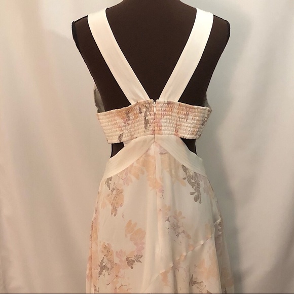 CLUB MONACO Trina Dress 100% Silk Apricot Ivory - Picture 6 of 8